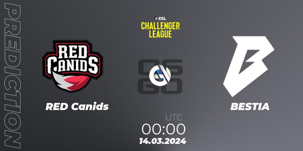 Prognose für das Spiel RED Canids VS BESTIA. 25.04.24. CS2 (CS:GO) - ESL Challenger League Season 47: South America