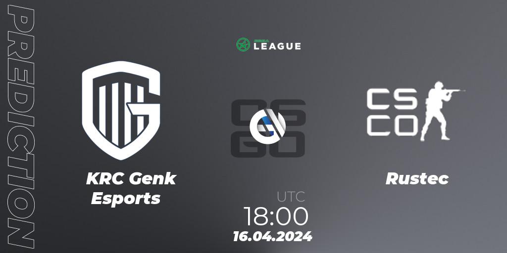 Prognose für das Spiel KRC Genk Esports VS Rustec. 16.04.24. CS2 (CS:GO) - ESEA Season 49: Advanced Division - Europe