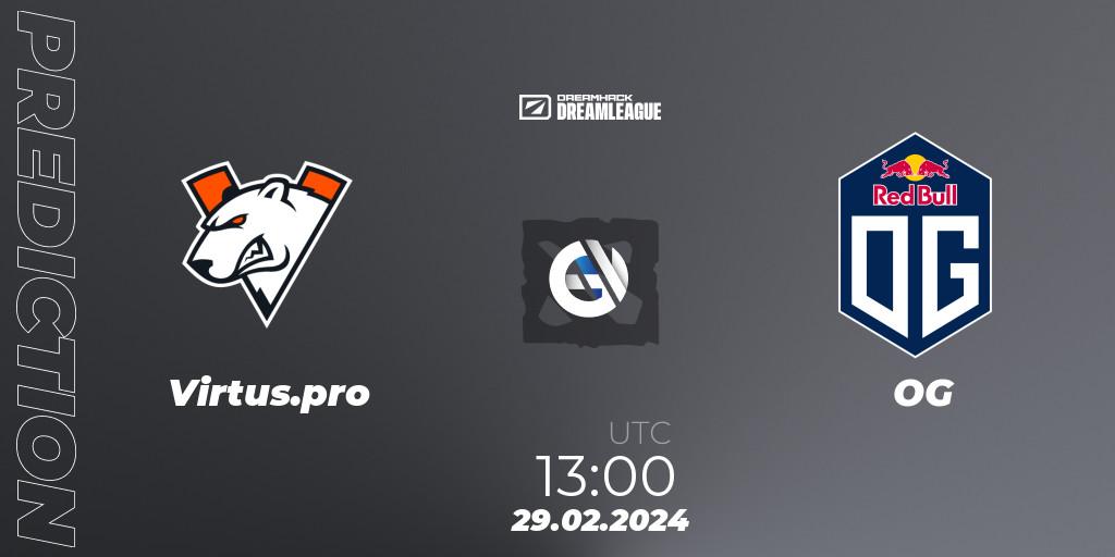 Prognose für das Spiel Virtus.pro VS OG. 29.02.24. Dota 2 - DreamLeague Season 22