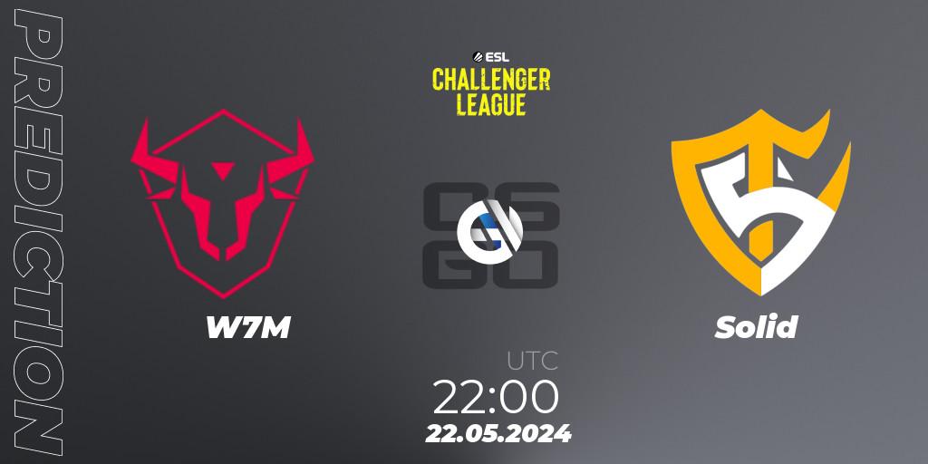 Prognose für das Spiel W7M VS Solid. 22.05.2024 at 22:00. Counter-Strike (CS2) - ESL Challenger League Season 47: South America