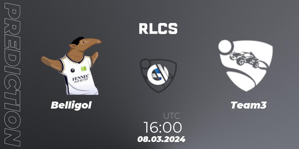 Prognose für das Spiel Belligol VS Team3. 08.03.2024 at 16:00. Rocket League - RLCS 2024 - Major 1: Europe Open Qualifier 3
