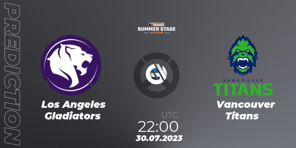 Prognose für das Spiel Los Angeles Gladiators VS Vancouver Titans. 30.07.23. Overwatch - Overwatch League 2023 - Summer Stage Qualifiers