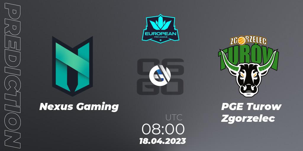Prognose für das Spiel Nexus Gaming VS PGE Turow Zgorzelec. 18.04.2023 at 08:00. Counter-Strike (CS2) - European Pro League Season 7