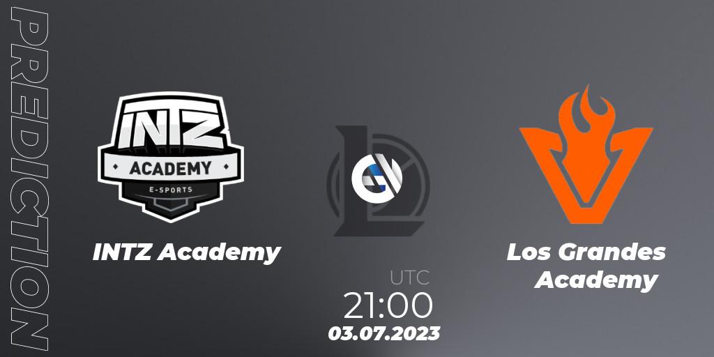 Prognose für das Spiel INTZ Academy VS Los Grandes Academy. 03.07.23. LoL - CBLOL Academy Split 2 2023 - Group Stage