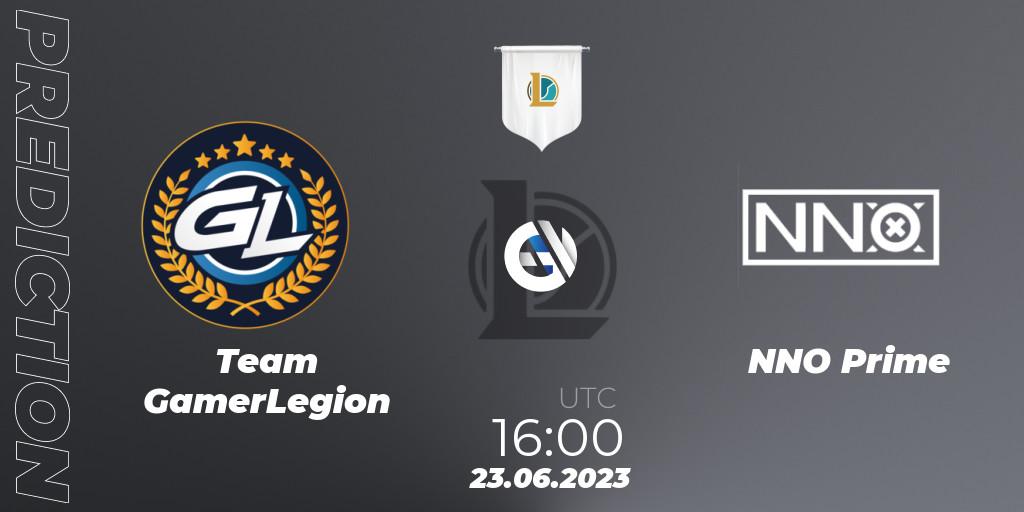 Prognose für das Spiel Team GamerLegion VS NNO Prime. 23.06.23. LoL - Prime League Summer 2023 - Group Stage