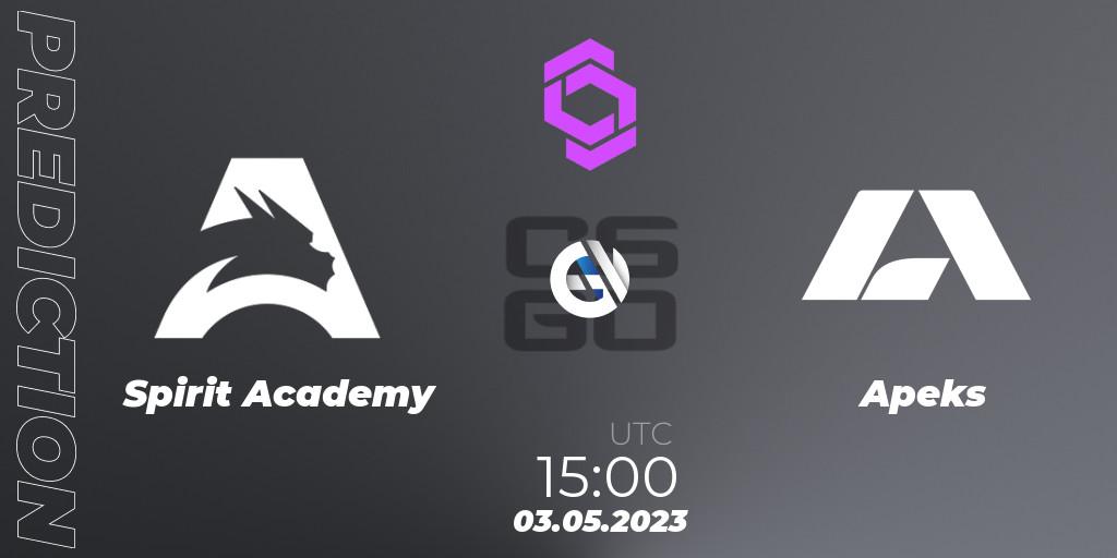 Prognose für das Spiel Spirit Academy VS Apeks. 03.05.2023 at 15:00. Counter-Strike (CS2) - CCT West Europe Series #3