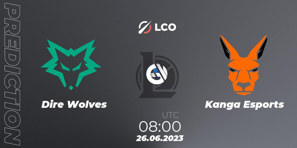 Prognose für das Spiel Dire Wolves VS Kanga Esports. 26.06.2023 at 08:00. LoL - LCO Split 2 2023 Regular Season