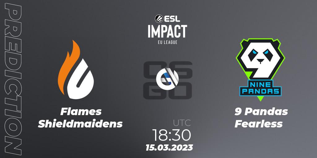 Prognose für das Spiel Flames Shieldmaidens VS 9 Pandas Fearless. 15.03.23. CS2 (CS:GO) - ESL Impact League Season 3: European Division