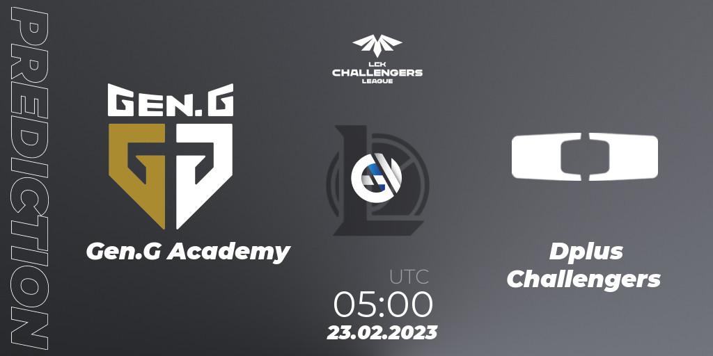 Prognose für das Spiel Gen.G Academy VS Dplus Challengers. 23.02.2023 at 05:00. LoL - LCK Challengers League 2023 Spring