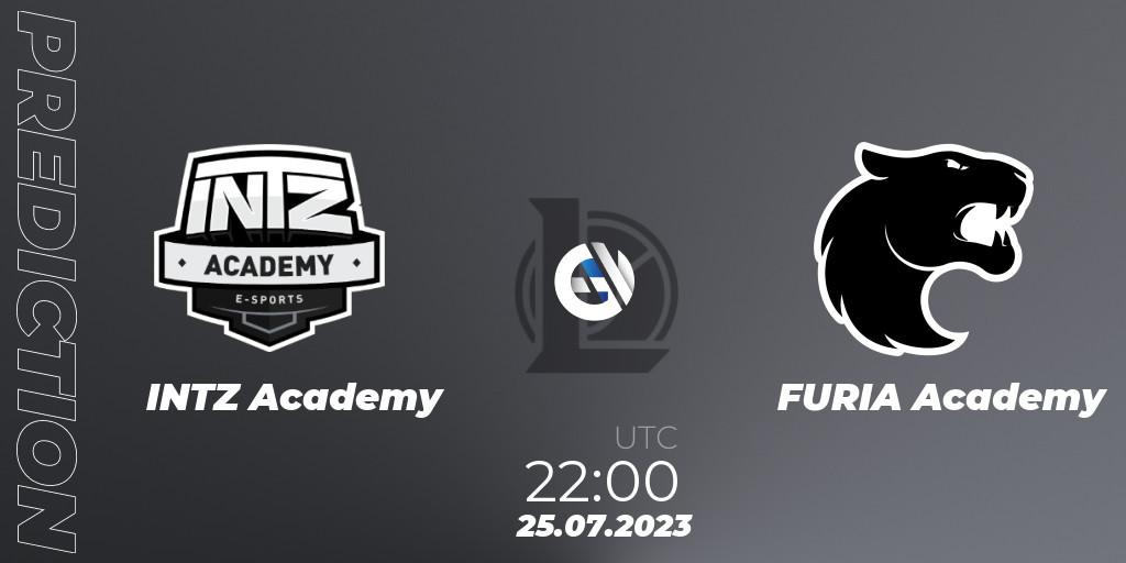 Prognose für das Spiel INTZ Academy VS FURIA Academy. 25.07.2023 at 22:00. LoL - CBLOL Academy Split 2 2023 - Group Stage