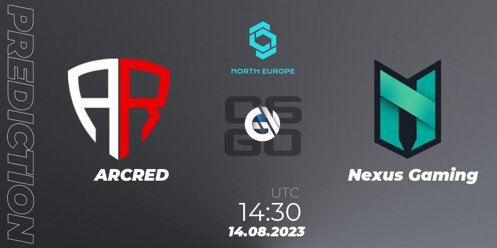 Prognose für das Spiel ARCRED VS Nexus Gaming. 14.08.2023 at 14:30. Counter-Strike (CS2) - CCT North Europe Series #7