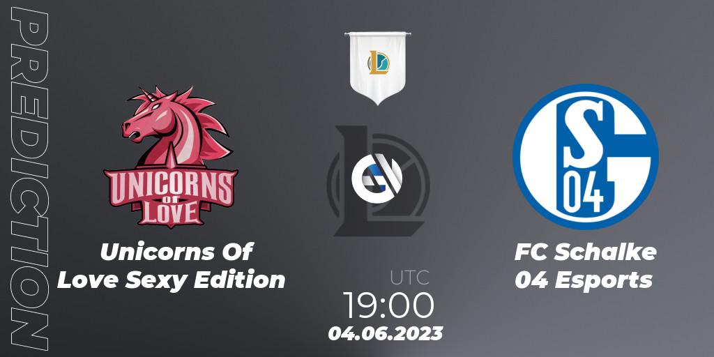 Prognose für das Spiel Unicorns Of Love Sexy Edition VS FC Schalke 04 Esports. 04.06.23. LoL - Prime League Summer 2023 - Group Stage