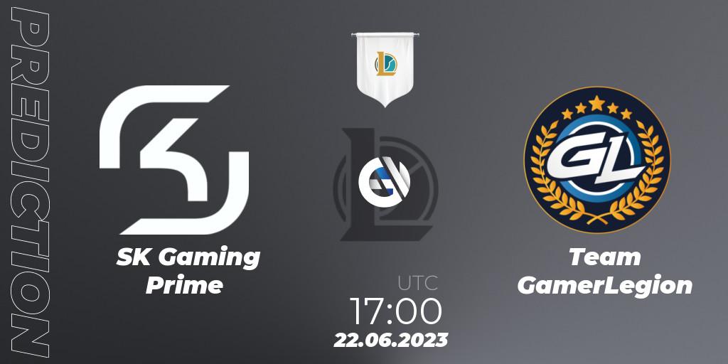 Prognose für das Spiel SK Gaming Prime VS Team GamerLegion. 22.06.23. LoL - Prime League Summer 2023 - Group Stage