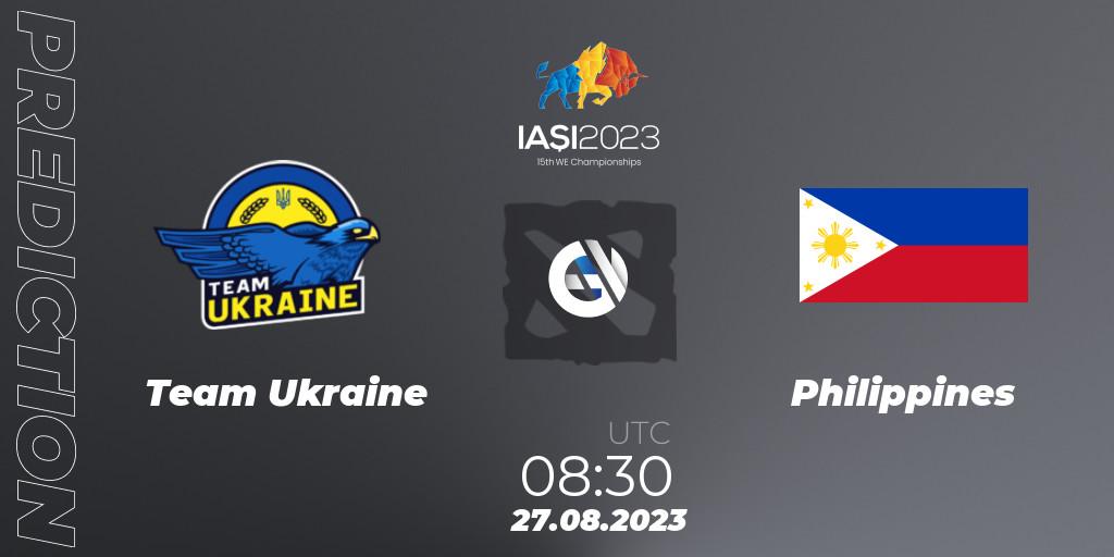 Prognose für das Spiel Team Ukraine VS Philippines. 27.08.23. Dota 2 - IESF World Championship 2023