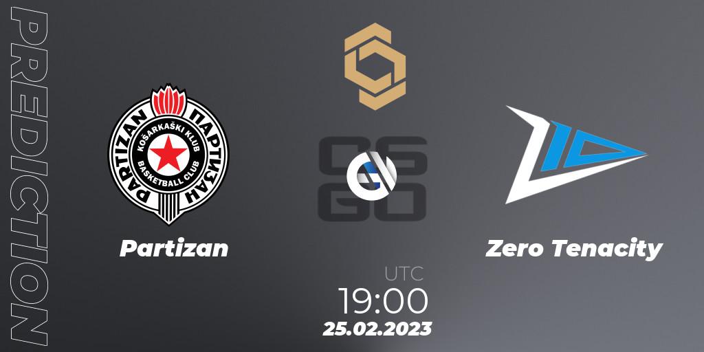 Prognose für das Spiel Partizan VS Zero Tenacity. 25.02.2023 at 19:20. Counter-Strike (CS2) - CCT South Europe Series #3