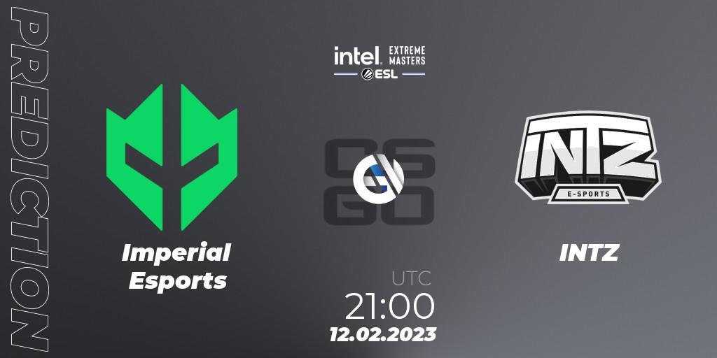 Prognose für das Spiel Imperial Esports VS INTZ. 12.02.2023 at 20:35. Counter-Strike (CS2) - IEM Brazil Rio 2023 South America Open Qualifier 2