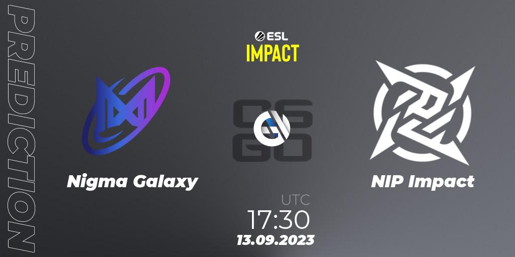 Prognose für das Spiel Nigma Galaxy VS NIP Impact. 13.09.2023 at 17:30. Counter-Strike (CS2) - ESL Impact League Season 4: European Division