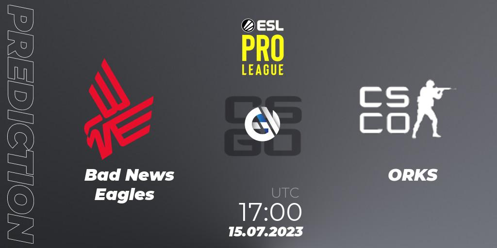 Prognose für das Spiel Bad News Eagles VS ORKS (Polish team). 15.07.23. CS2 (CS:GO) - ESL Pro League Season 18: European Conference
