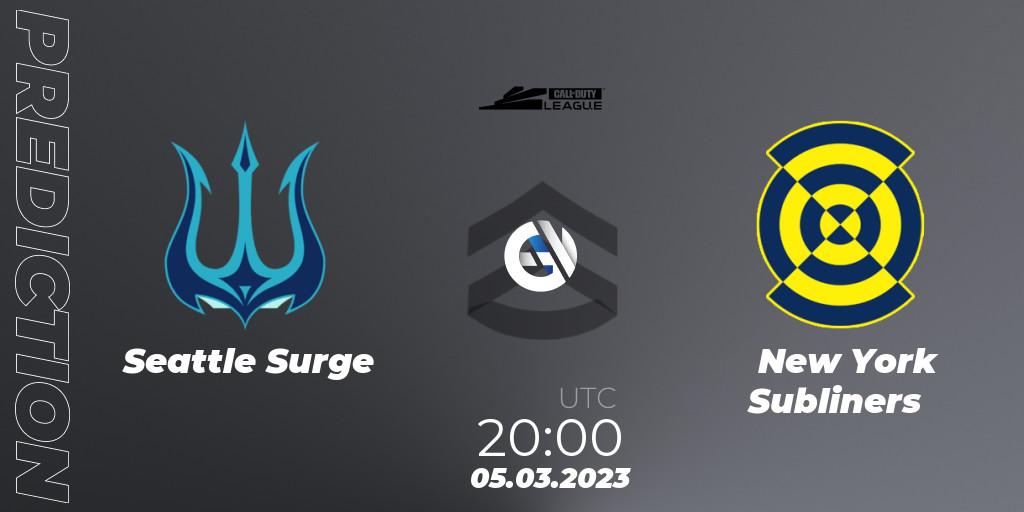 Prognose für das Spiel Seattle Surge VS New York Subliners. 05.03.2023 at 20:00. Call of Duty - Call of Duty League 2023: Stage 3 Major Qualifiers