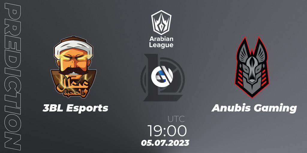 Prognose für das Spiel 3BL Esports VS Anubis Gaming. 05.07.23. LoL - Arabian League Summer 2023 - Group Stage