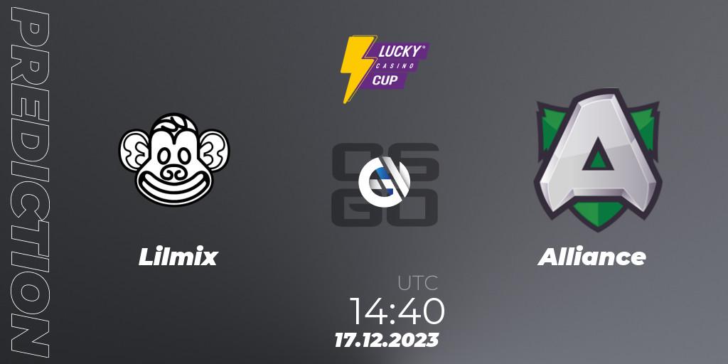 Prognose für das Spiel Lilmix VS Alliance. 17.12.2023 at 14:40. Counter-Strike (CS2) - Esportal LuckyCasino Cup