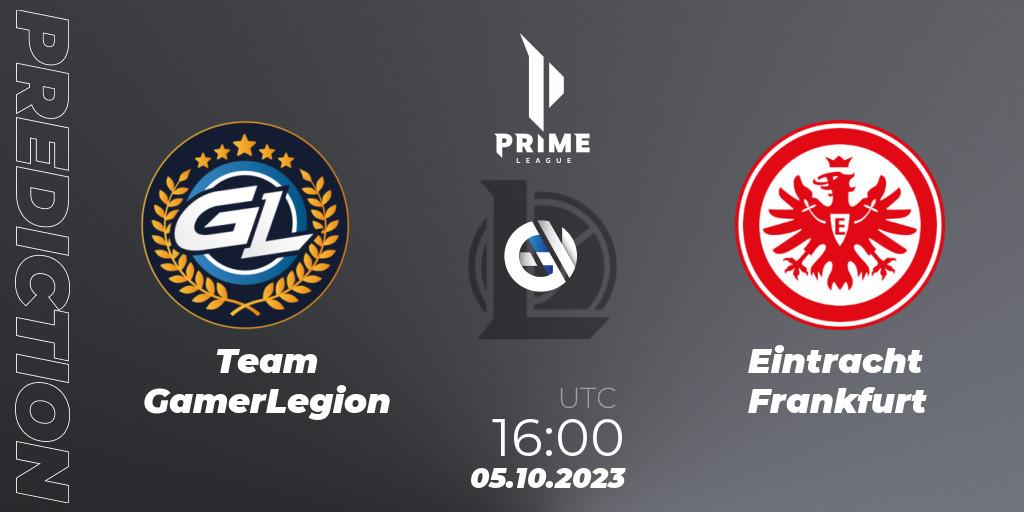 Prognose für das Spiel Team GamerLegion VS Eintracht Frankfurt. 05.10.23. LoL - Prime League Pokal 2023