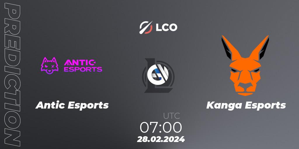 Prognose für das Spiel Antic Esports VS Kanga Esports. 28.02.24. LoL - LCO Split 1 2024 - Playoffs