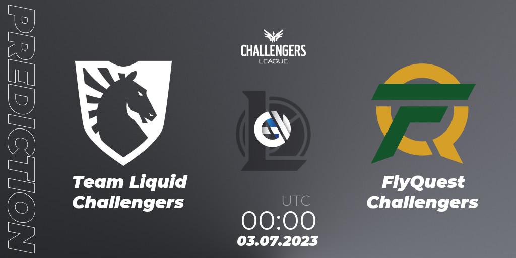 Prognose für das Spiel Team Liquid Challengers VS FlyQuest Challengers. 03.07.23. LoL - North American Challengers League 2023 Summer - Group Stage
