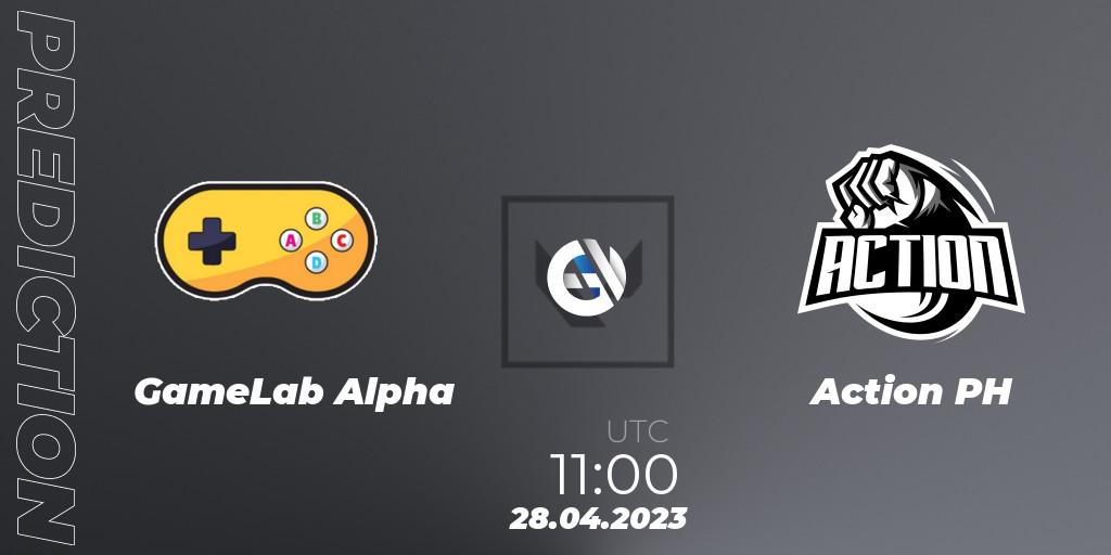 Prognose für das Spiel GameLab Alpha VS Action PH. 28.04.23. VALORANT - VALORANT Challengers 2023: Philippines Split 2 - Group stage