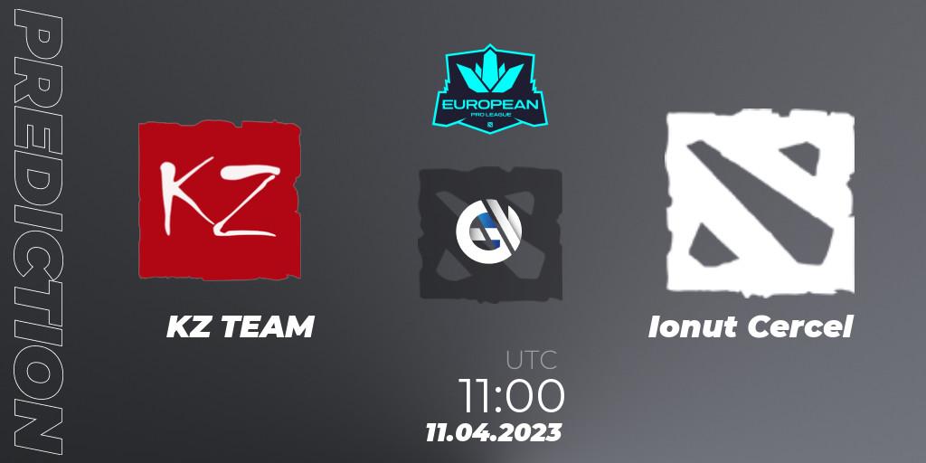 Prognose für das Spiel KZ TEAM VS Ionut Cercel. 11.04.23. Dota 2 - European Pro League Season 8