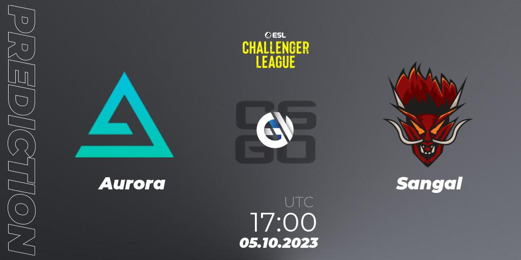Prognose für das Spiel Aurora VS Sangal. 06.10.2023 at 17:00. Counter-Strike (CS2) - ESL Challenger League Season 46: Europe