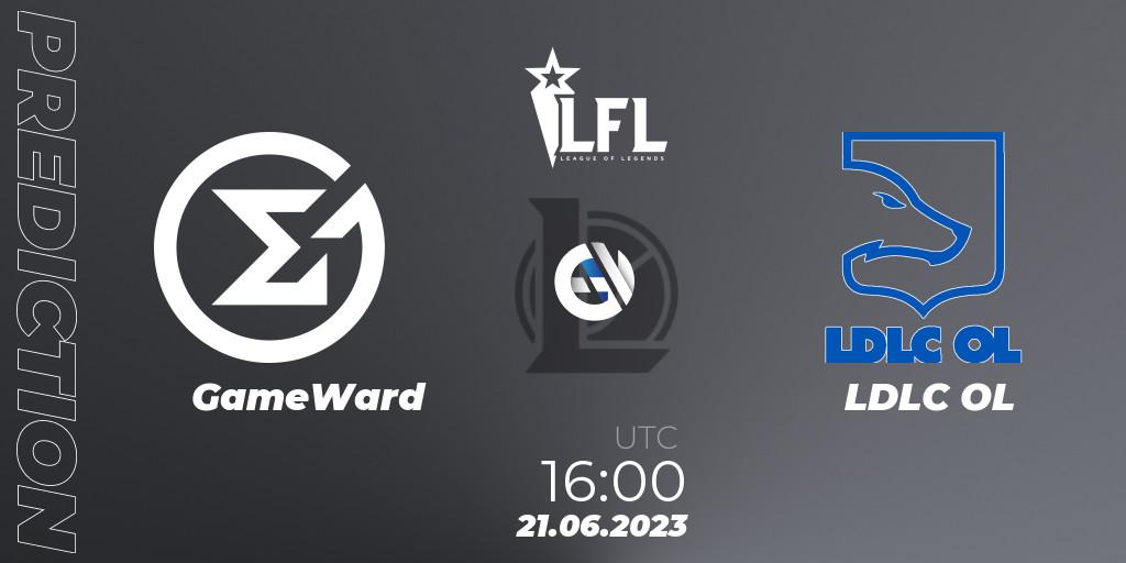 Prognose für das Spiel GameWard VS LDLC OL. 21.06.2023 at 16:00. LoL - LFL Summer 2023 - Group Stage