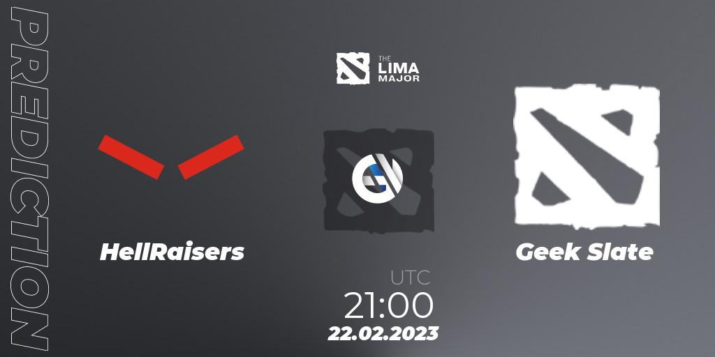 Prognose für das Spiel HellRaisers VS Geek Slate. 22.02.23. Dota 2 - The Lima Major 2023