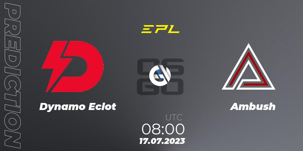 Prognose für das Spiel Dynamo Eclot VS Ambush. 17.07.23. CS2 (CS:GO) - European Pro League Season 9