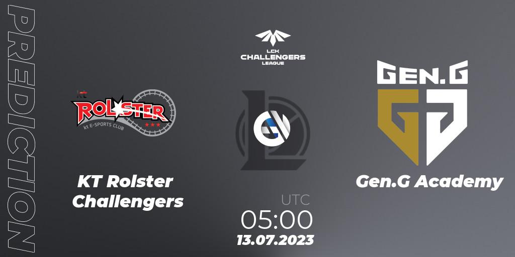 Prognose für das Spiel KT Rolster Challengers VS Gen.G Academy. 13.07.23. LoL - LCK Challengers League 2023 Summer - Group Stage