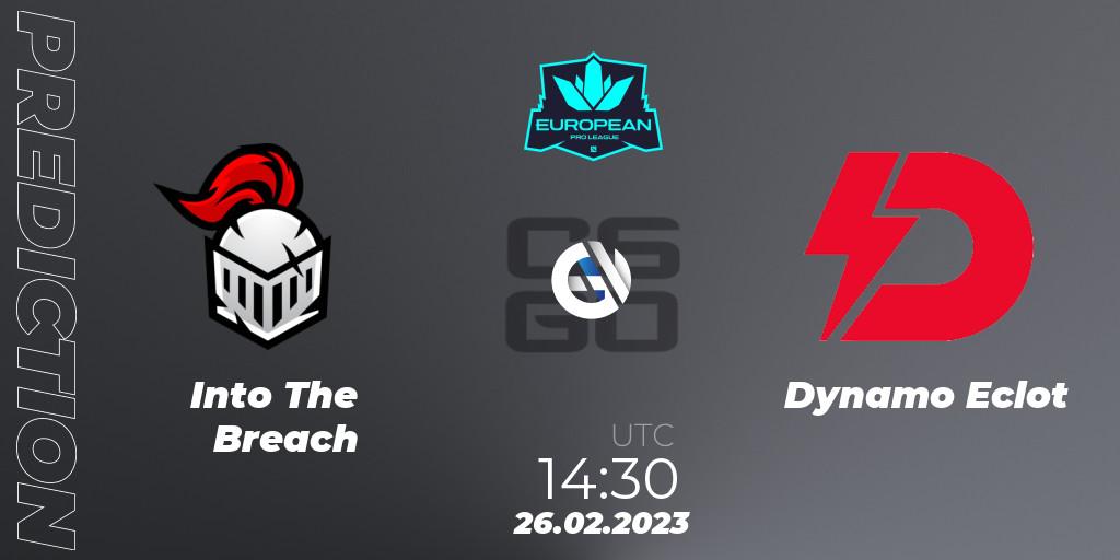 Prognose für das Spiel Into The Breach VS Dynamo Eclot. 26.02.2023 at 14:30. Counter-Strike (CS2) - European Pro League Season 6