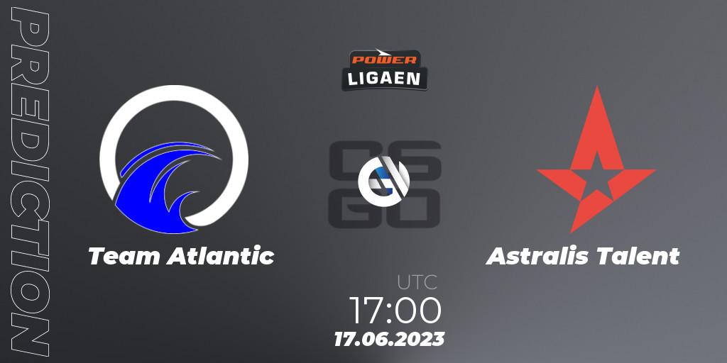 Prognose für das Spiel Team Atlantic VS Astralis Talent. 17.06.2023 at 16:30. Counter-Strike (CS2) - Dust2.dk Ligaen Season 23