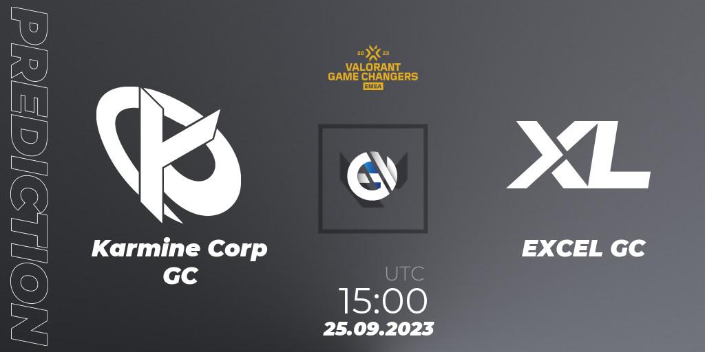 Prognose für das Spiel Karmine Corp GC VS EXCEL GC. 25.09.2023 at 15:00. VALORANT - VCT 2023: Game Changers EMEA Stage 3 - Group Stage