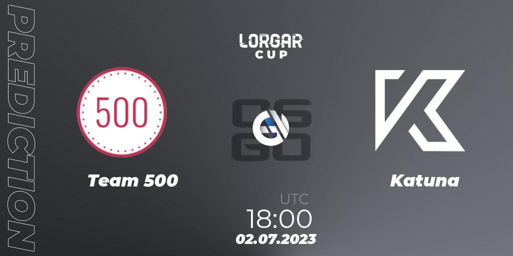 Prognose für das Spiel Team 500 VS Katuna. 02.07.2023 at 18:10. Counter-Strike (CS2) - Lorgar Cup