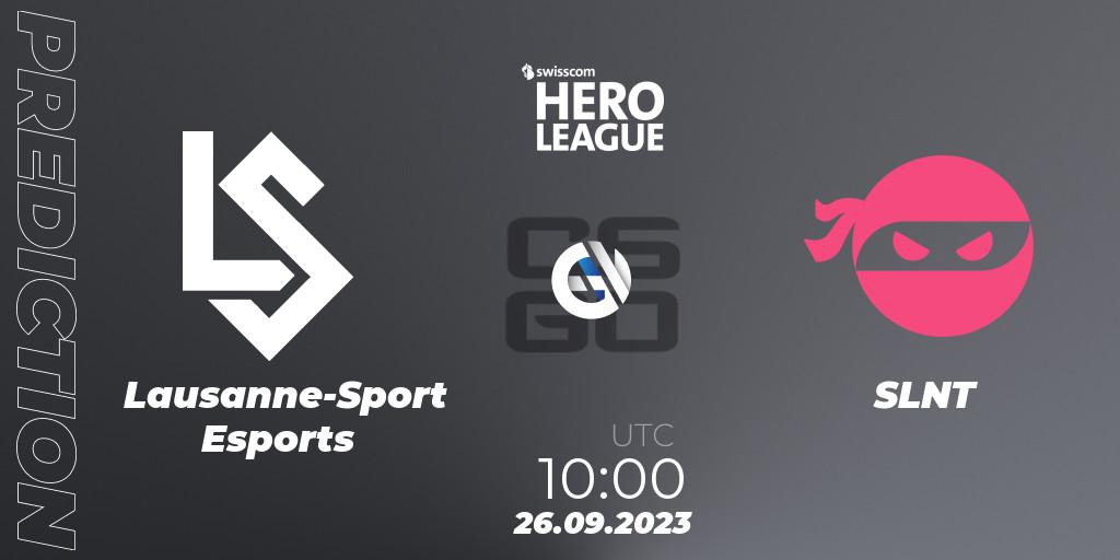 Prognose für das Spiel Lausanne-Sport Esports VS SLNT. 26.09.2023 at 17:00. Counter-Strike (CS2) - Swisscom Hero League Fall 2023