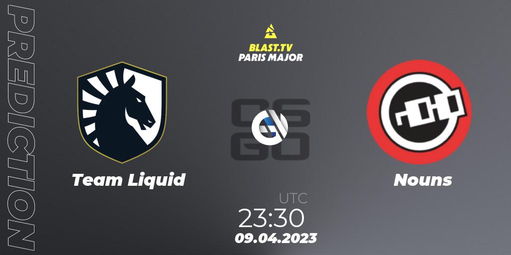 Prognose für das Spiel Team Liquid VS Nouns. 09.04.23. CS2 (CS:GO) - BLAST.tv Paris Major 2023 Americas RMR