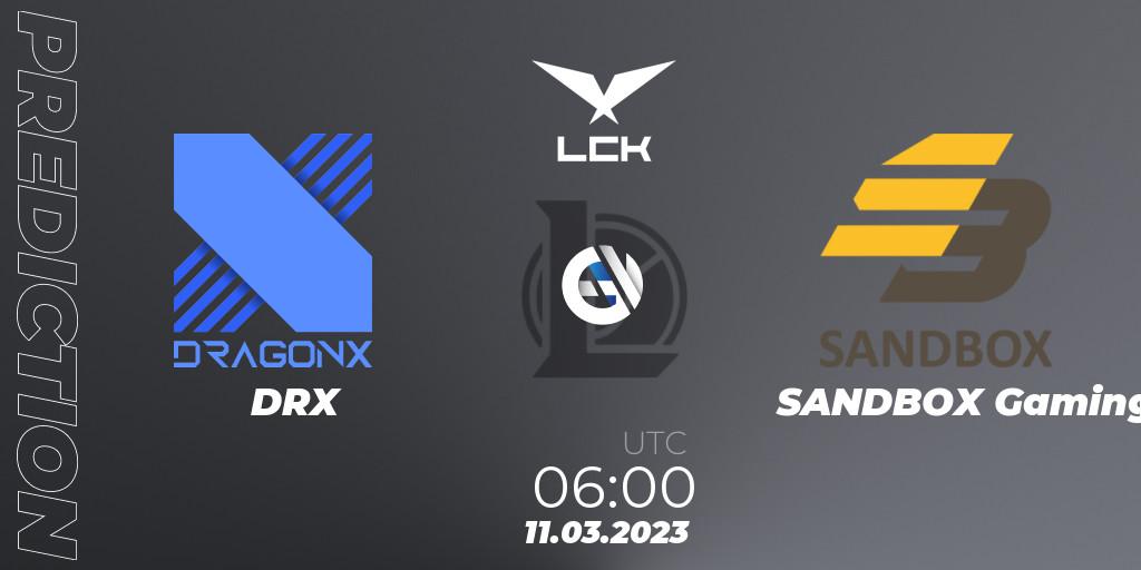 Prognose für das Spiel DRX VS SANDBOX Gaming. 11.03.23. LoL - LCK Spring 2023 - Group Stage