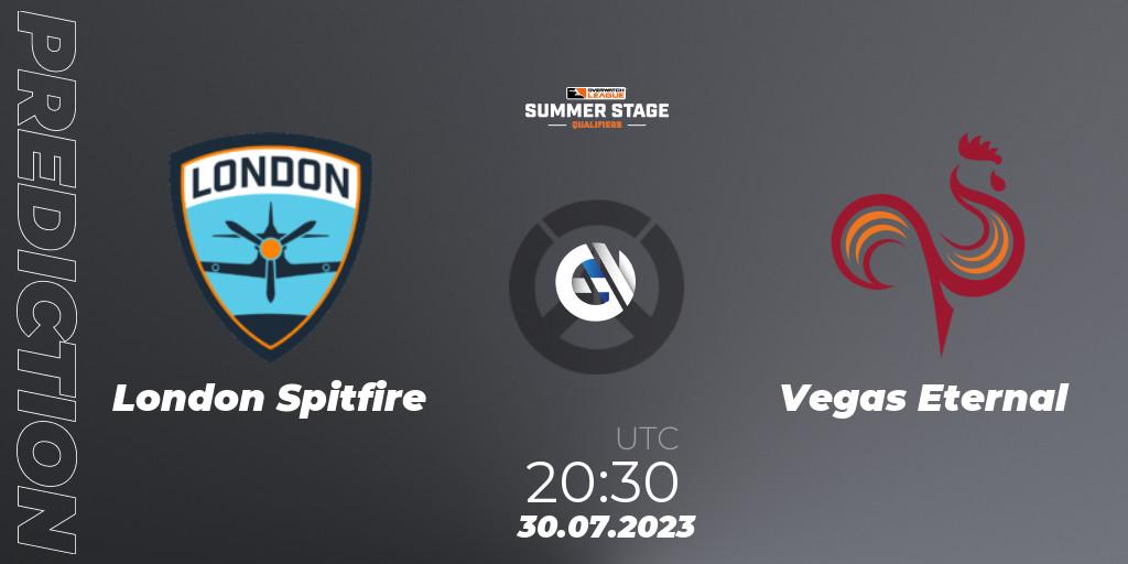 Prognose für das Spiel London Spitfire VS Vegas Eternal. 30.07.23. Overwatch - Overwatch League 2023 - Summer Stage Qualifiers