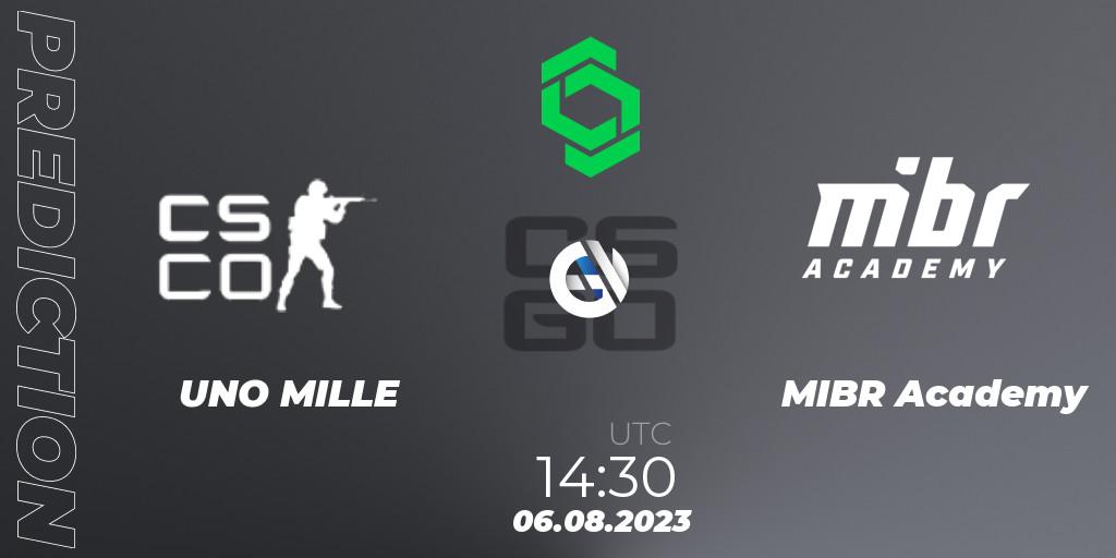 Prognose für das Spiel UNO MILLE VS MIBR Academy. 06.08.2023 at 14:30. Counter-Strike (CS2) - CCT South America Series #9