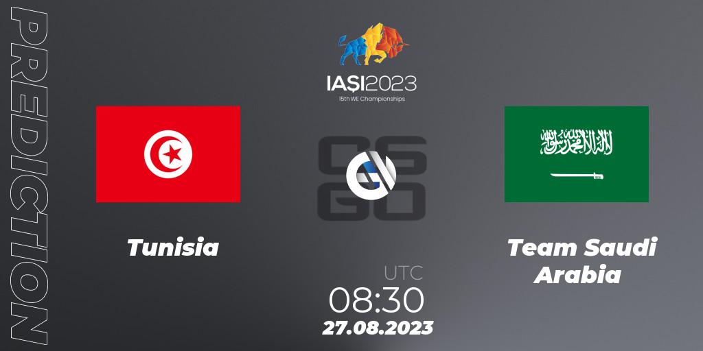 Prognose für das Spiel Tunisia VS Team Saudi Arabia. 27.08.23. CS2 (CS:GO) - IESF World Esports Championship 2023