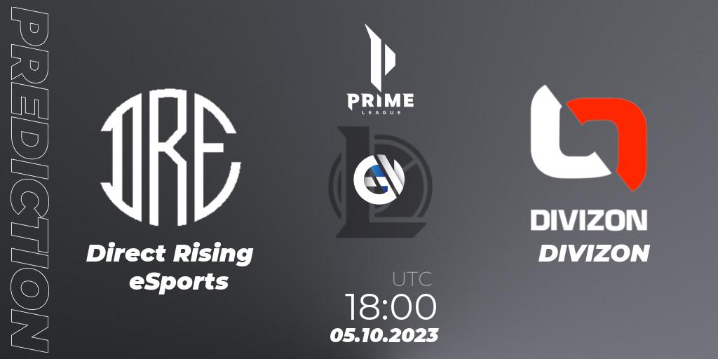 Prognose für das Spiel Direct Rising eSports VS DIVIZON. 05.10.23. LoL - Prime League Pokal 2023