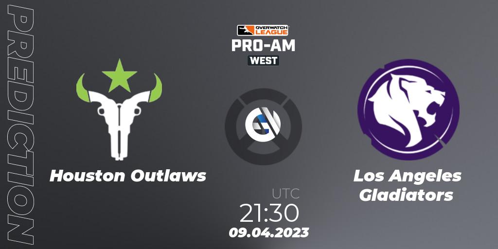 Prognose für das Spiel Houston Outlaws VS Los Angeles Gladiators. 09.04.23. Overwatch - Overwatch League 2023 - Pro-Am