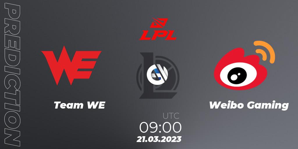 Prognose für das Spiel Team WE VS Weibo Gaming. 21.03.23. LoL - LPL Spring 2023 - Group Stage
