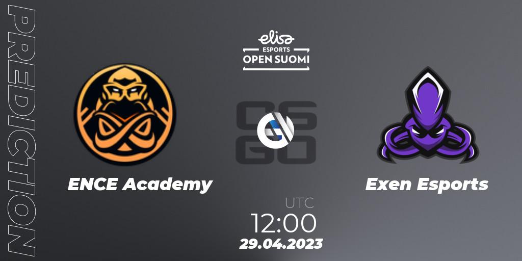 Prognose für das Spiel ENCE Academy VS Exen Esports. 29.04.2023 at 12:00. Counter-Strike (CS2) - Elisa Open Suomi Season 5