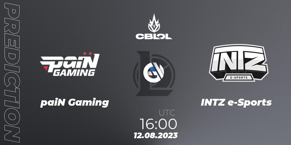 Prognose für das Spiel paiN Gaming VS INTZ e-Sports. 12.08.2023 at 16:00. LoL - CBLOL Split 2 2023 - Playoffs